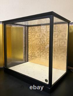 Vintage Japanese Display Glass Case Wood Frame Doll Geisha H17.1 W18.5in