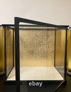 Vintage Japanese Display Glass Case Wood Frame Doll Geisha H17.1 W18.5in