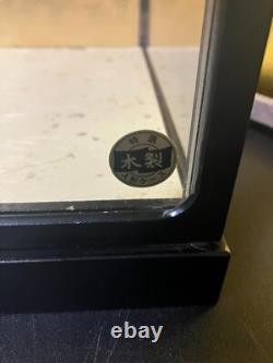 Vintage Japanese Display Glass Case Wood Frame Doll Geisha H17.1 W18.5in