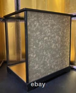 Vintage Japanese Display Glass Case Wood Frame Doll Geisha H17.8 W16.4in