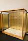 Vintage Japanese Display Glass Case Wood Frame Doll Geisha H19 W19.6 In