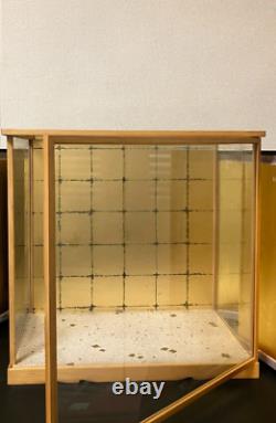 Vintage Japanese Display Glass Case Wood Frame Doll Geisha H19 W19.6 in