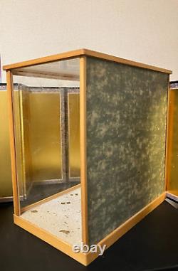 Vintage Japanese Display Glass Case Wood Frame Doll Geisha H19 W19.6 in