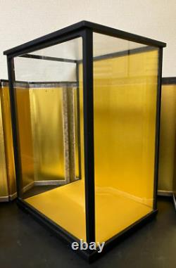 Vintage Japanese Display Glass Case Wood Frame Doll Geisha H20.8 W15in