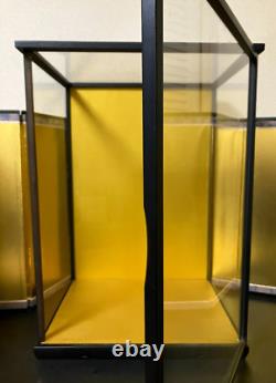 Vintage Japanese Display Glass Case Wood Frame Doll Geisha H20.8 W15in