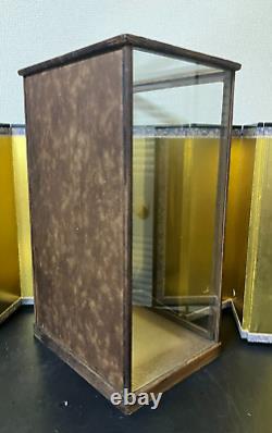 Vintage Japanese Display Glass Case Wood Frame Doll Geisha H21.2 W12.5in