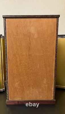 Vintage Japanese Display Glass Case Wood Frame Doll Geisha H21.2 W12.5in