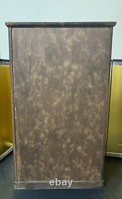 Vintage Japanese Display Glass Case Wood Frame Doll Geisha H21.2 W12.5in