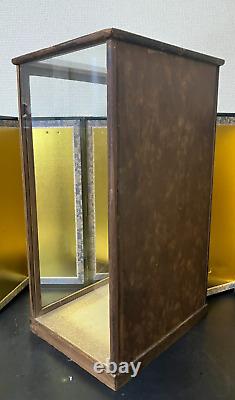 Vintage Japanese Display Glass Case Wood Frame Doll Geisha H21.2 W12.5in