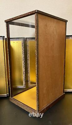 Vintage Japanese Display Glass Case Wood Frame Doll Geisha H21.2 W12.5in