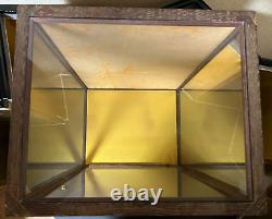 Vintage Japanese Display Glass Case Wood Frame Doll Geisha H21.2 W12.5in