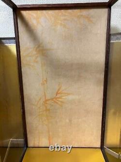 Vintage Japanese Display Glass Case Wood Frame Doll Geisha H21.2 W12.5in