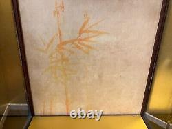 Vintage Japanese Display Glass Case Wood Frame Doll Geisha H21.2 W12.5in