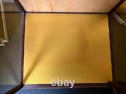 Vintage Japanese Display Glass Case Wood Frame Doll Geisha H21.2 W12.5in