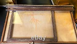 Vintage Japanese Display Glass Case Wood Frame Doll Geisha H21.2 W12.5in