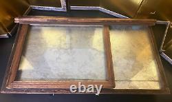 Vintage Japanese Display Glass Case Wood Frame Doll Geisha H21.2 W12.5in