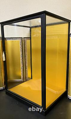 Vintage Japanese Display Glass Case Wood Frame Doll Geisha H21.2 W14.9in