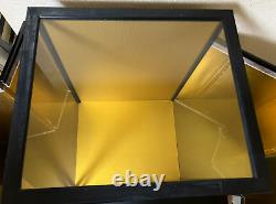 Vintage Japanese Display Glass Case Wood Frame Doll Geisha H21.2 W14.9in