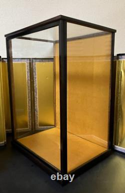 Vintage Japanese Display Glass Case Wood Frame Doll Geisha H21.2 W15.1in