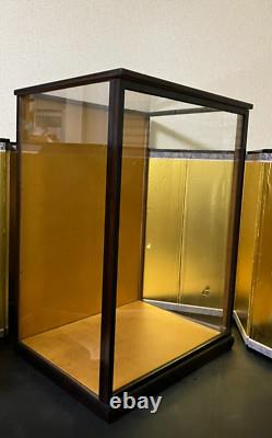 Vintage Japanese Display Glass Case Wood Frame Doll Geisha H21.2 W15.1in