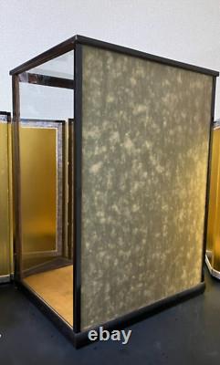 Vintage Japanese Display Glass Case Wood Frame Doll Geisha H21.2 W15.1in