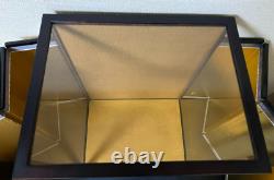 Vintage Japanese Display Glass Case Wood Frame Doll Geisha H21.2 W15.1in