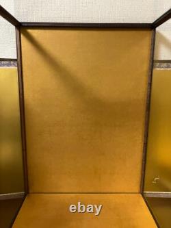 Vintage Japanese Display Glass Case Wood Frame Doll Geisha H21.2 W15.1in