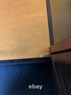 Vintage Japanese Display Glass Case Wood Frame Doll Geisha H21.2 W15.1in