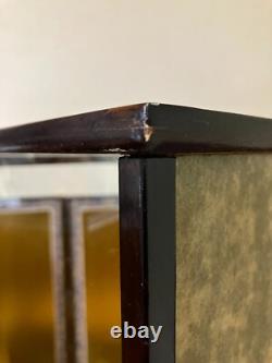 Vintage Japanese Display Glass Case Wood Frame Doll Geisha H21.2 W15.1in