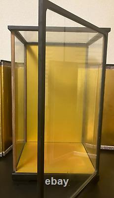 Vintage Japanese Display Glass Case Wood Frame Doll Geisha H21.4 W12.7 in