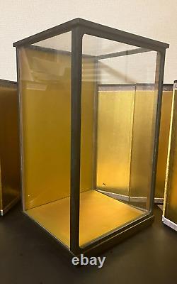 Vintage Japanese Display Glass Case Wood Frame Doll Geisha H21.4 W12.7 in