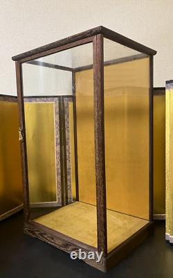 Vintage Japanese Display Glass Case Wood Frame Doll Geisha H21.4 W12.9in