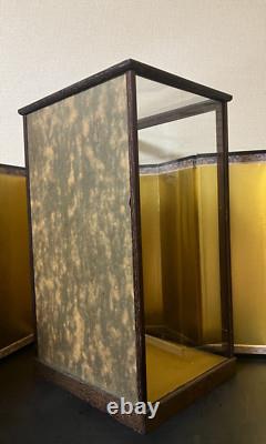 Vintage Japanese Display Glass Case Wood Frame Doll Geisha H21.4 W12.9in