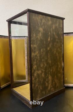 Vintage Japanese Display Glass Case Wood Frame Doll Geisha H21.4 W12.9in