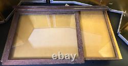 Vintage Japanese Display Glass Case Wood Frame Doll Geisha H21.4 W12.9in