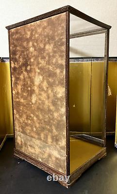 Vintage Japanese Display Glass Case Wood Frame Doll Geisha H21.6 W12.6in