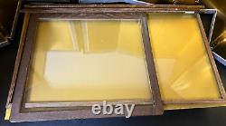 Vintage Japanese Display Glass Case Wood Frame Doll Geisha H21.6 W12.6in