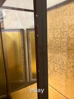 Vintage Japanese Display Glass Case Wood Frame Doll Geisha H21.8 W14.9in