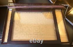 Vintage Japanese Display Glass Case Wood Frame Doll Geisha H21.8 W14.9in