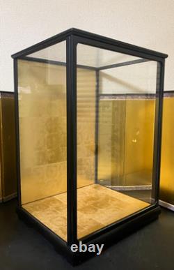 Vintage Japanese Display Glass Case Wood Frame Doll Geisha H21.8 W15.3in