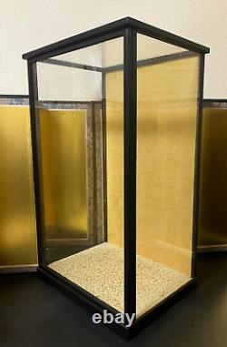 Vintage Japanese Display Glass Case Wood Frame Doll Geisha H21 W12.7in
