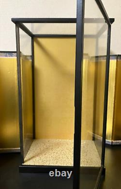 Vintage Japanese Display Glass Case Wood Frame Doll Geisha H21 W12.7in