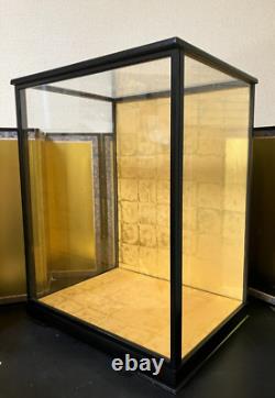 Vintage Japanese Display Glass Case Wood Frame Doll Geisha H21 W16.5in
