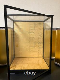 Vintage Japanese Display Glass Case Wood Frame Doll Geisha H21 W16.5in