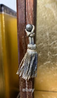 Vintage Japanese Display Glass Case Wood Frame Doll Geisha H23.3 W14.4in