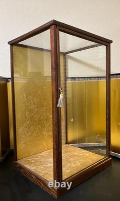 Vintage Japanese Display Glass Case Wood Frame Doll Geisha H23.3 W14.4in