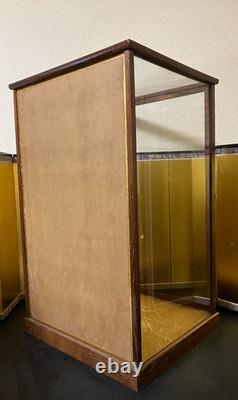 Vintage Japanese Display Glass Case Wood Frame Doll Geisha H23.3 W14.4in