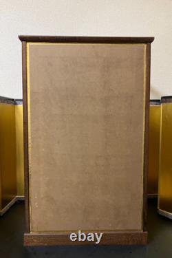 Vintage Japanese Display Glass Case Wood Frame Doll Geisha H23.3 W14.4in