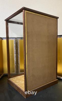 Vintage Japanese Display Glass Case Wood Frame Doll Geisha H23.3 W14.4in