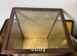 Vintage Japanese Display Glass Case Wood Frame Doll Geisha H23.3 W14.4in
